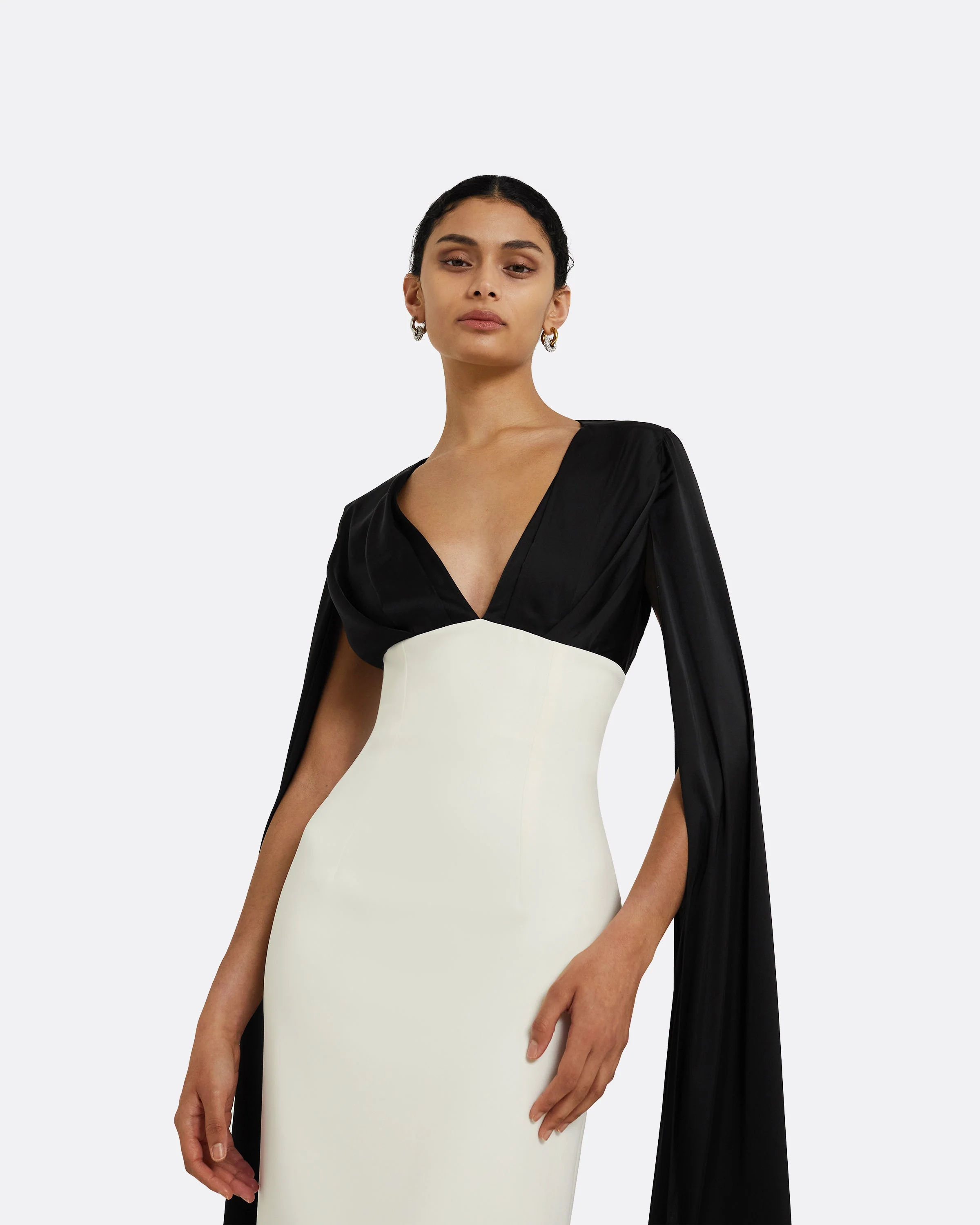 Angelina Ivory & Black Long Dress - Image 3