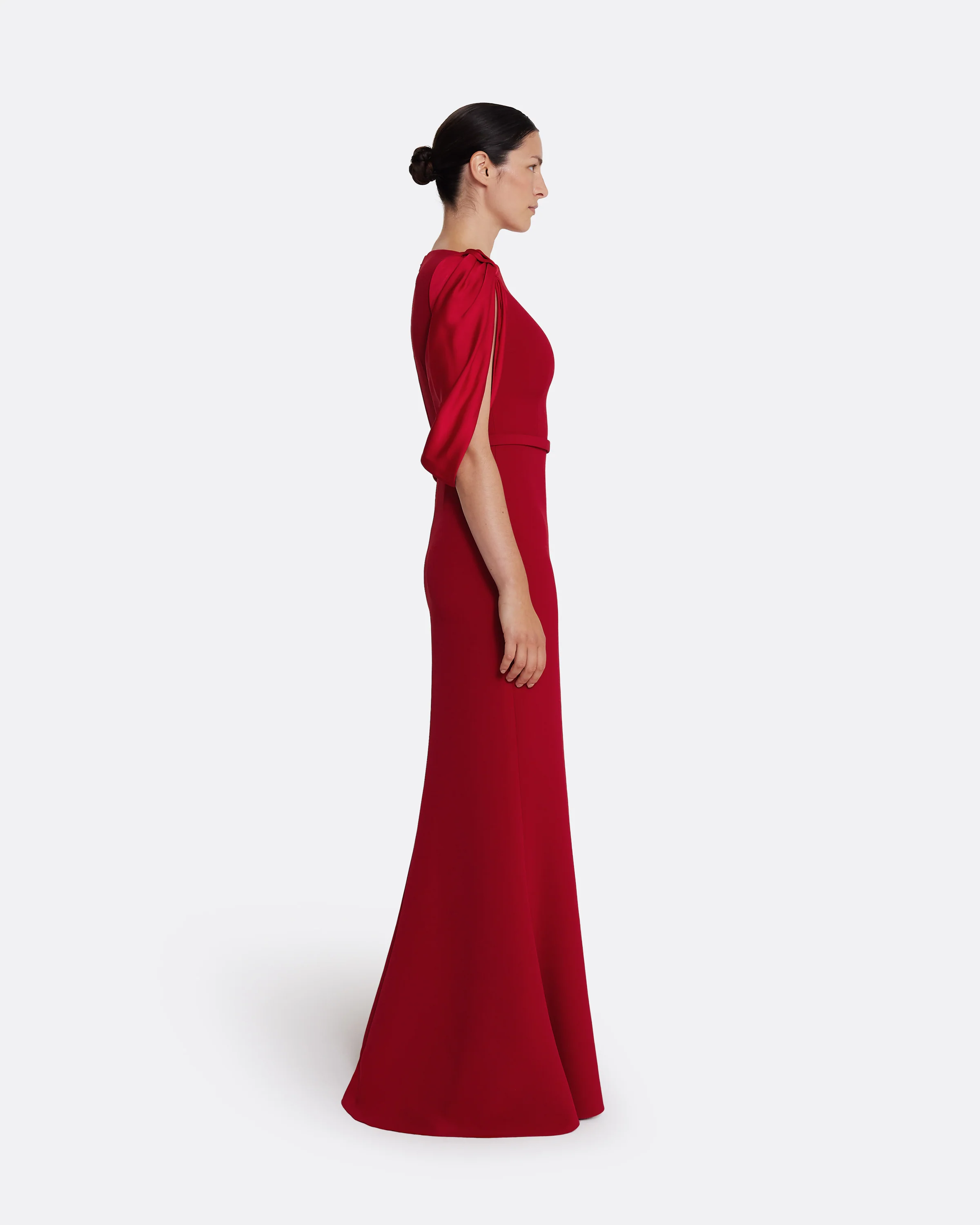 Mimi Long Dress in Cherry Red on Azalea Red - Image 4