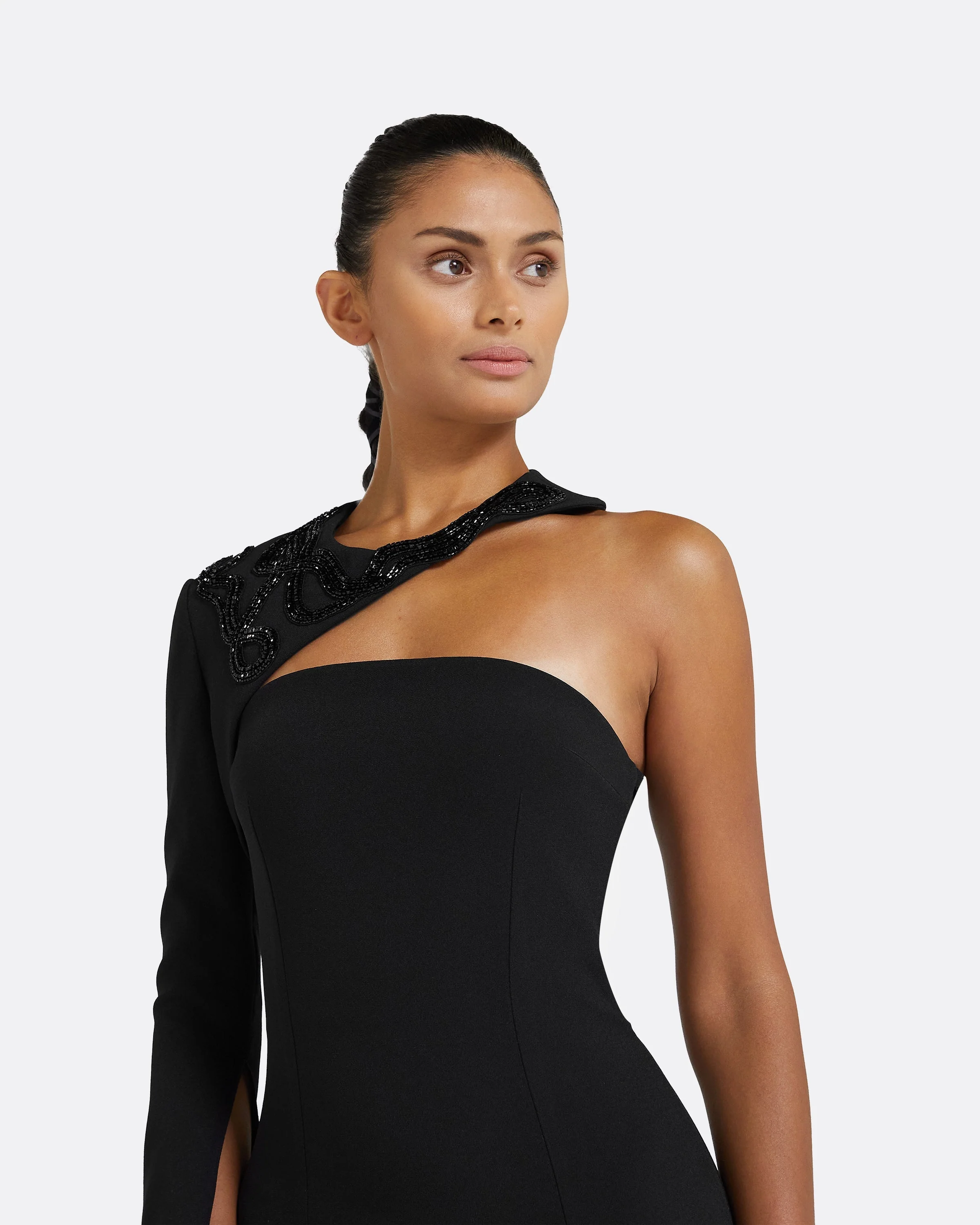 Raha Black Long Dress - Image 3